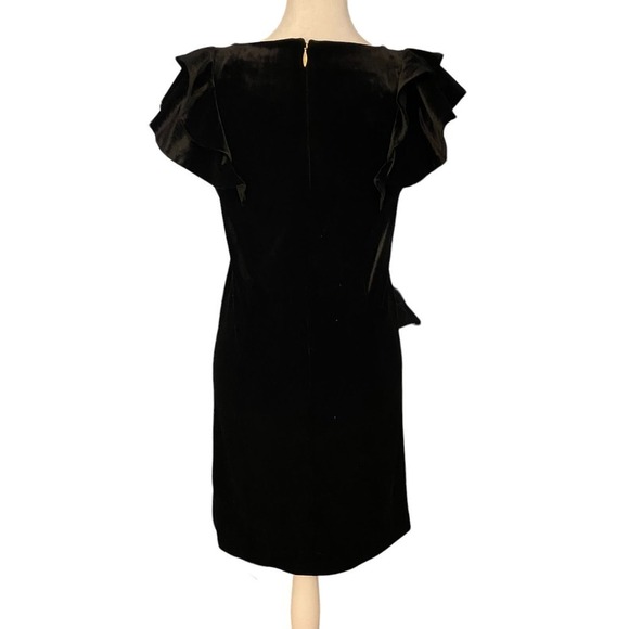 Draper James Women's Velvet Ruffle Shoulder Mini Dress V Neck Black Sizes 0 - Picture 9 of 12